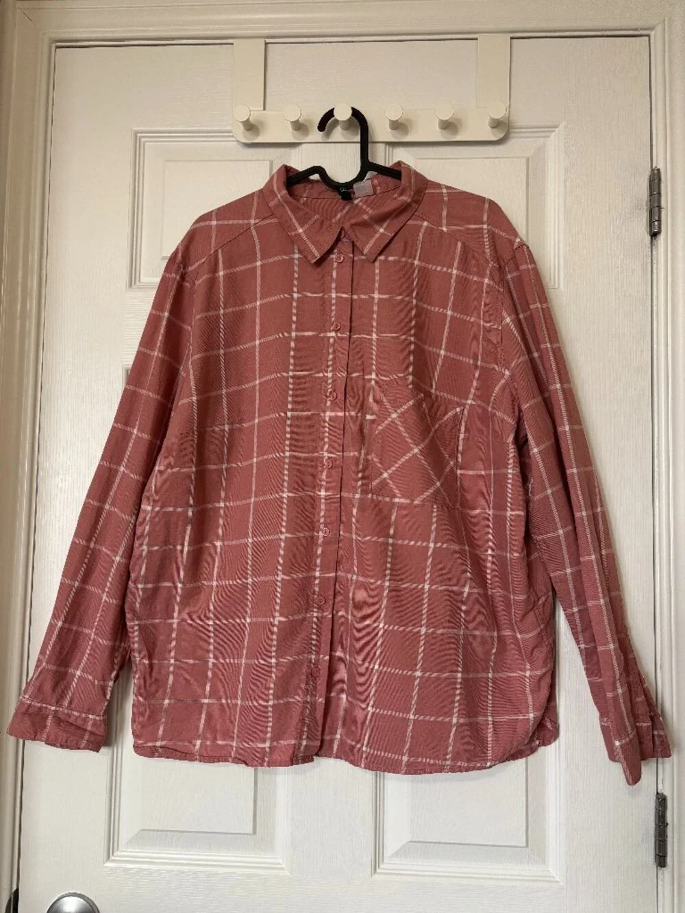 H&M // Mauve Pink Plaid Shirt (Size L) - Picture 1 of 3